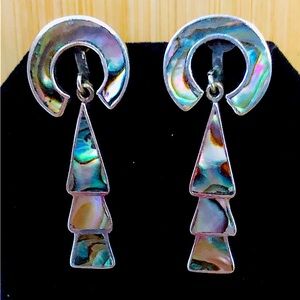 $42 Vintage Estate Designer Screw Back Earrings Marked AM 925 MEXICO